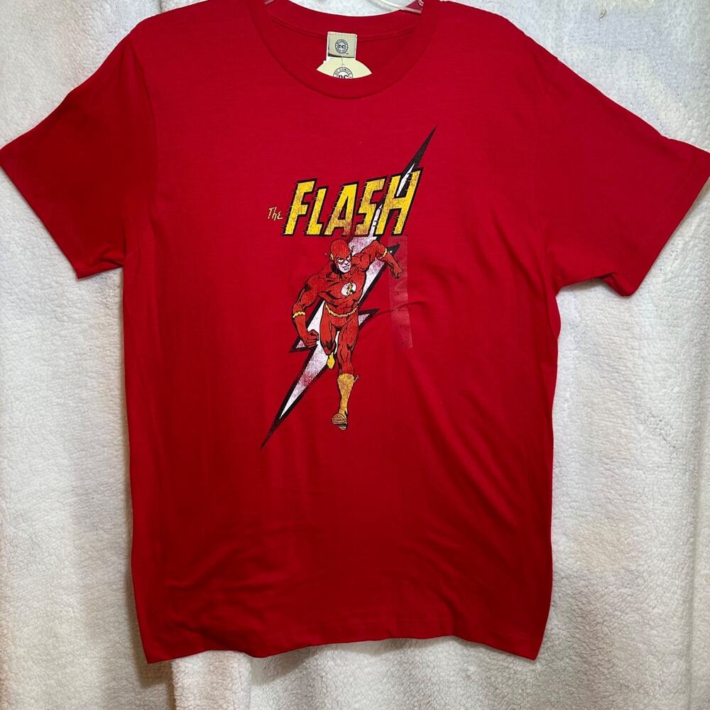 DC Comics The Flash T Shirt Mens Large Red Graphic Tee Superhero NWT Cotton